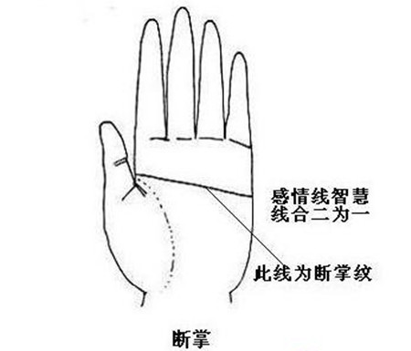 断掌手相图解：什么叫做断掌？手相是假性断掌